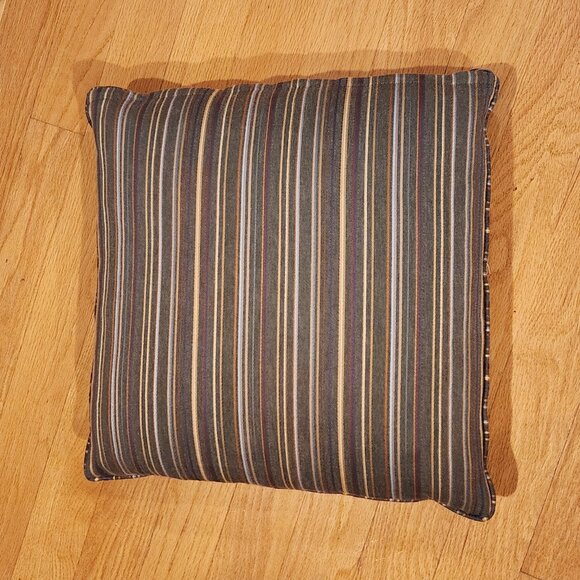 Bassett Single Colorful Striped Couch/Chair Accent Pillow - Picture 2 of 9